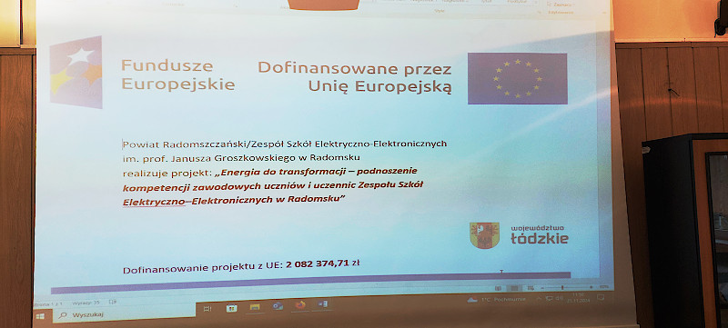 Prezentacja projektu na ekranie