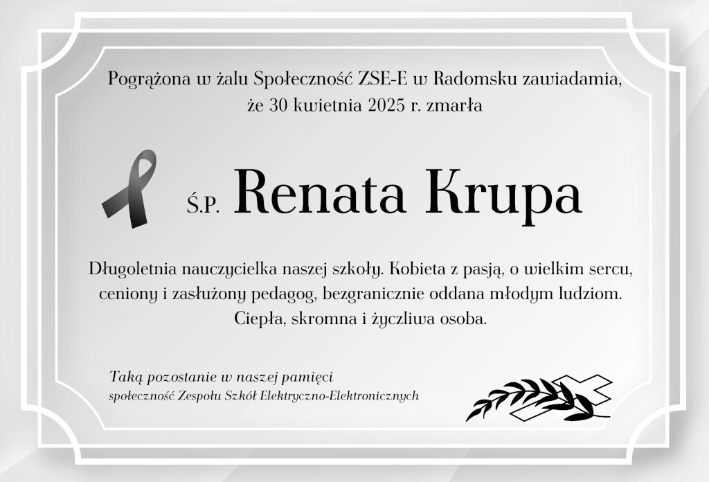 Nekrolog-Renata Krupa