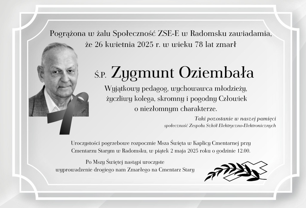 Nekrolog-Zygmunt Oziembała