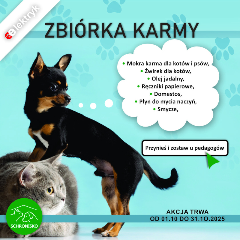 Zbiórka karmy - plakat