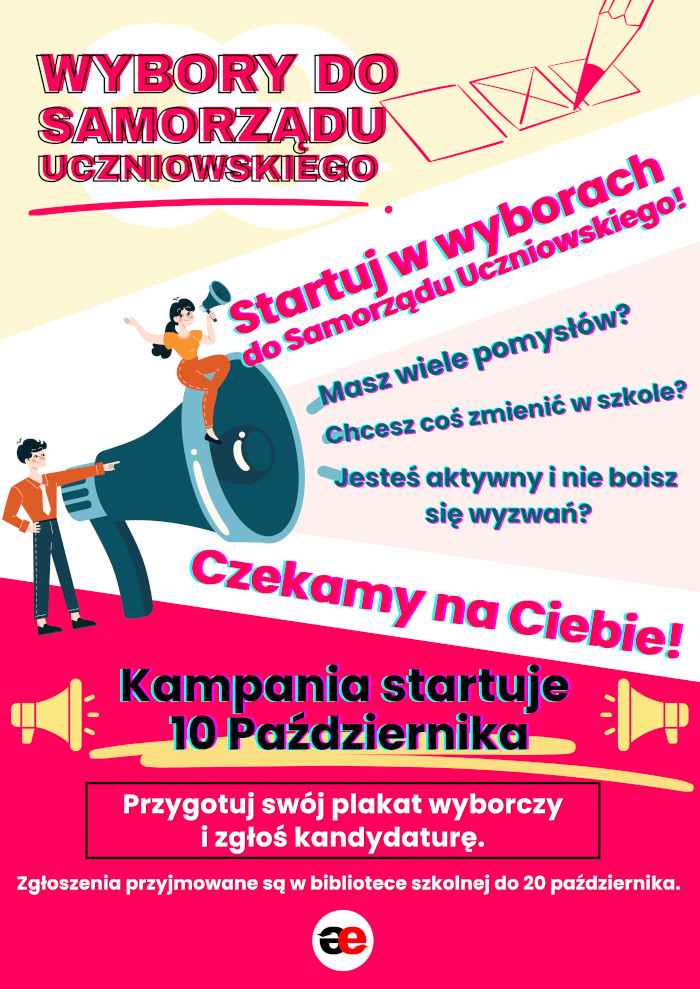  plakat - wybory do samorządu uczniowskiego